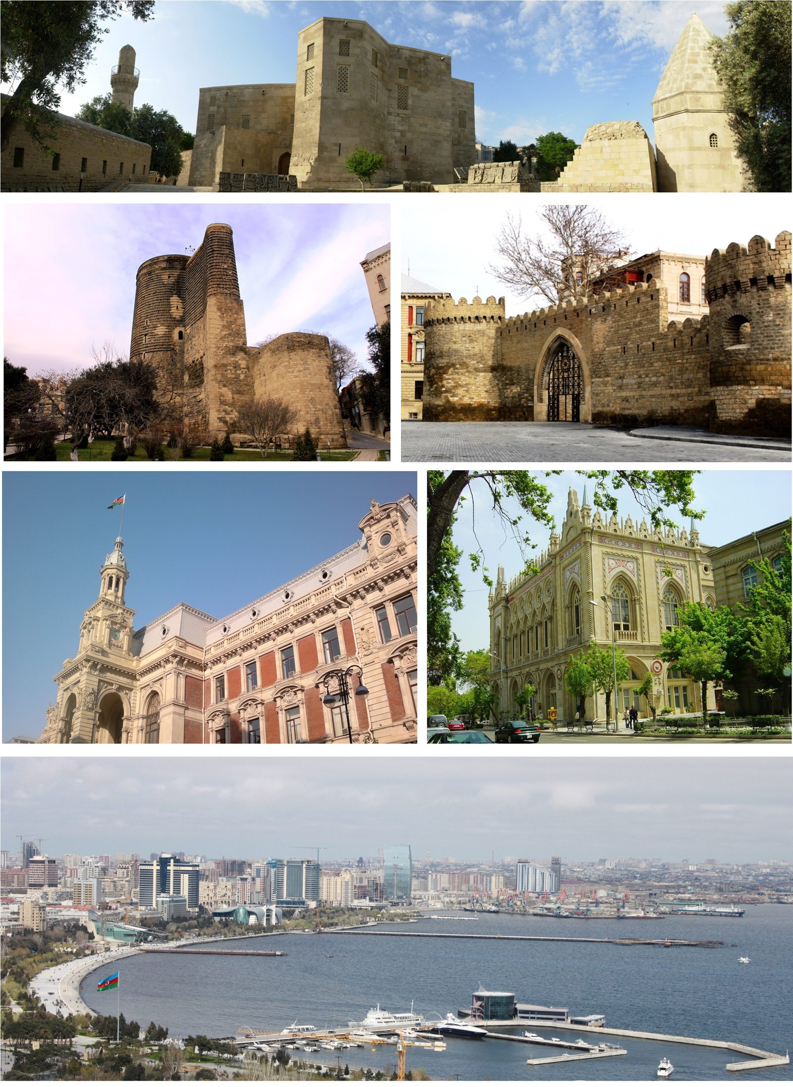 Panorama Baku u Kaspického moře